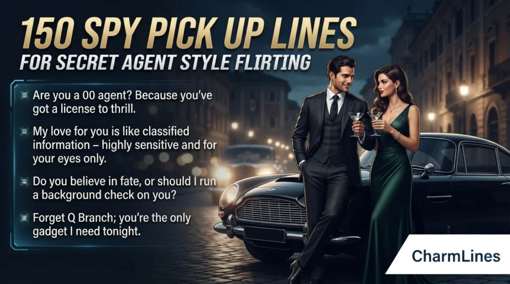 150 Spy Pick Up Lines for Secret Agent Style Flirting