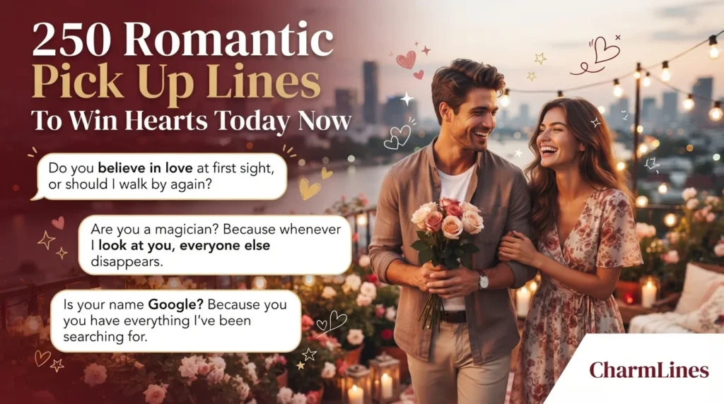 250 Romantic Pick Up Lines to Win Hearts Today Now