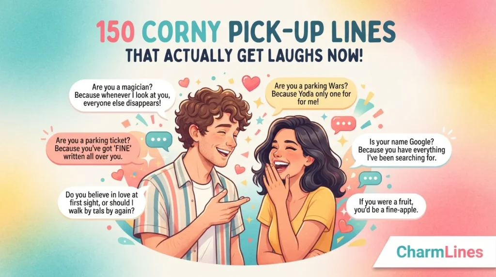 150 Corny Pick Up Lines That Actually Get Laughs Now